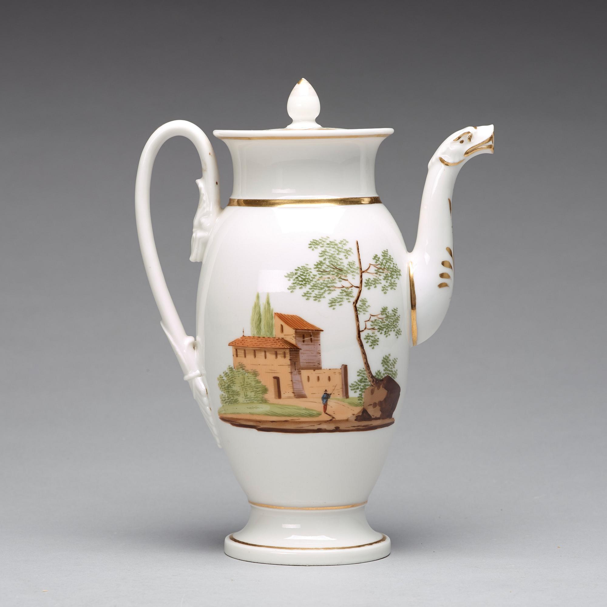 KAFFE och TESERVIS, 18 delar, porslin. Frankrike, Empire, tidigt 1800-tal.