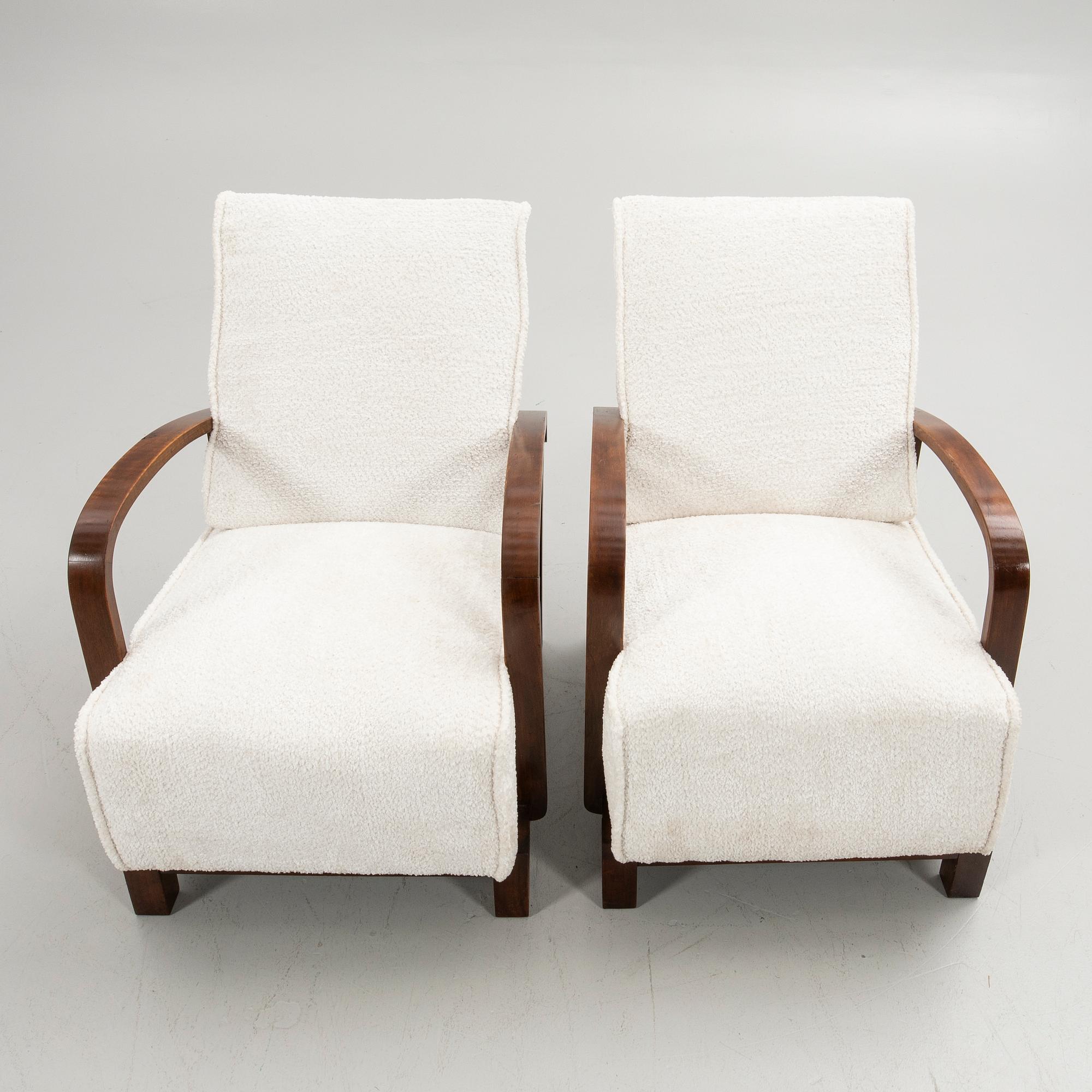 Armchairs, a pair, Art Deco style, 20th century.