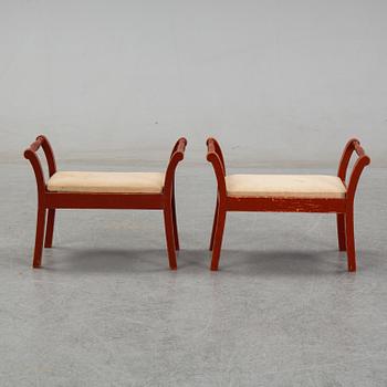 A pair of foot stools, early 20th Century.