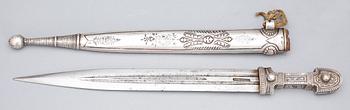 KINDJAL, silver, Ryssland, Dagestan, otydliga stämplar, 1908-1917.
