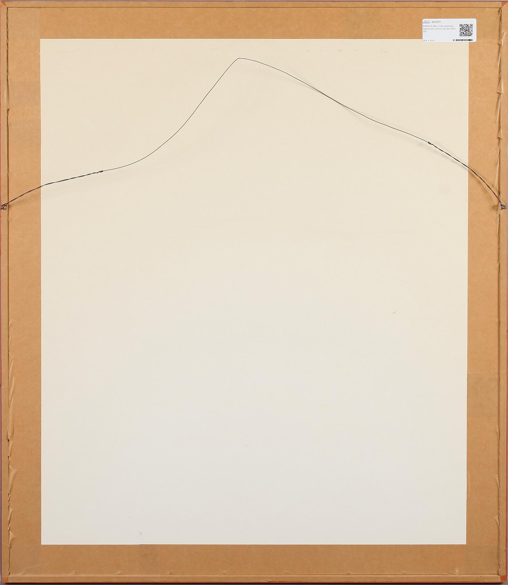 ENRICO BAJ, blandteknik, signerad, numrerad 34/250.
