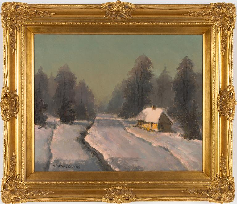 Wiktor Korecki, Winter Landscape with House.
