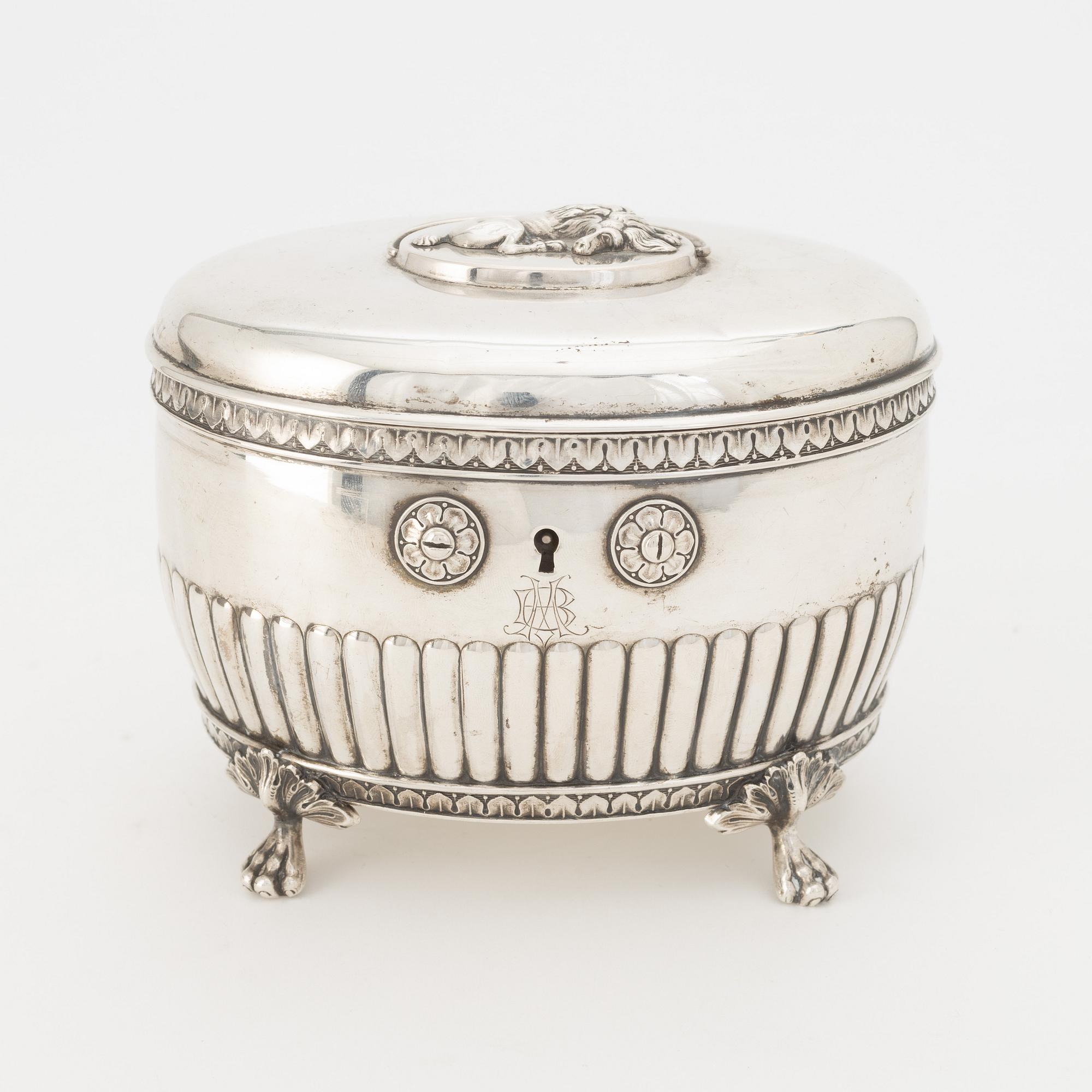 Sockerskrin, silver, gustaviansk stil, Norrköping 1916.