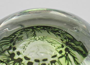 VAS, glas, fiskgraal, Edward Hald, Orrefors, signerad,omkring 1900-talets mitt.