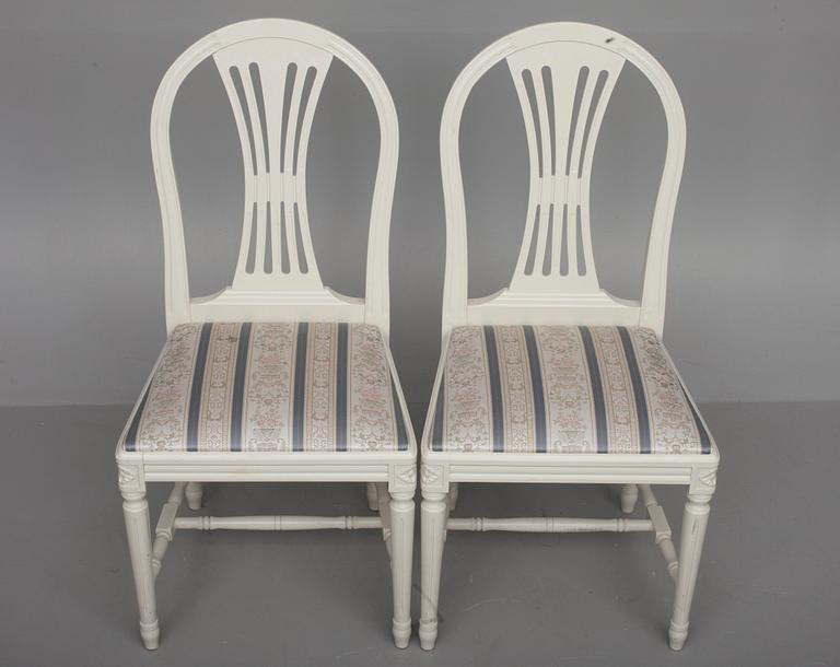 STOLAR ETT PAR, gustaviansk stil, moderntillverkning 1900-talets slut.