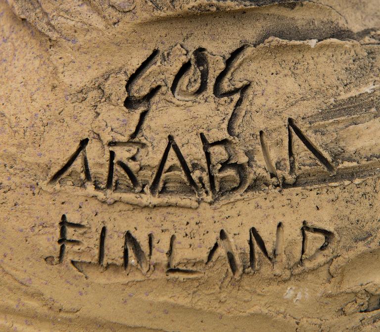 GUNVOR OLIN-GRÖNQVIST, KERAMIKSKULPTURER, 3 ST. Signerade GOG, Arabia, Finland.