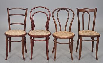 STOLAR, 7 st olika, Thonetstil, 1900-talets andra hälft.