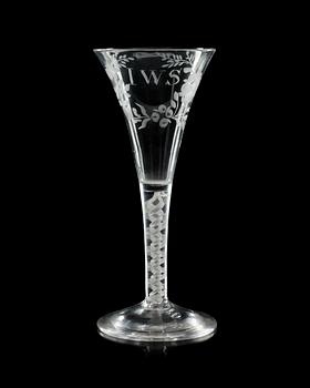 619. An English wine goblet, 18th Century.