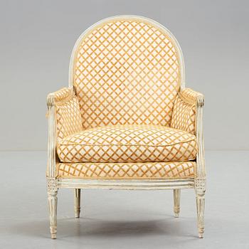 A Louis XVI-style bergere, 20th century.