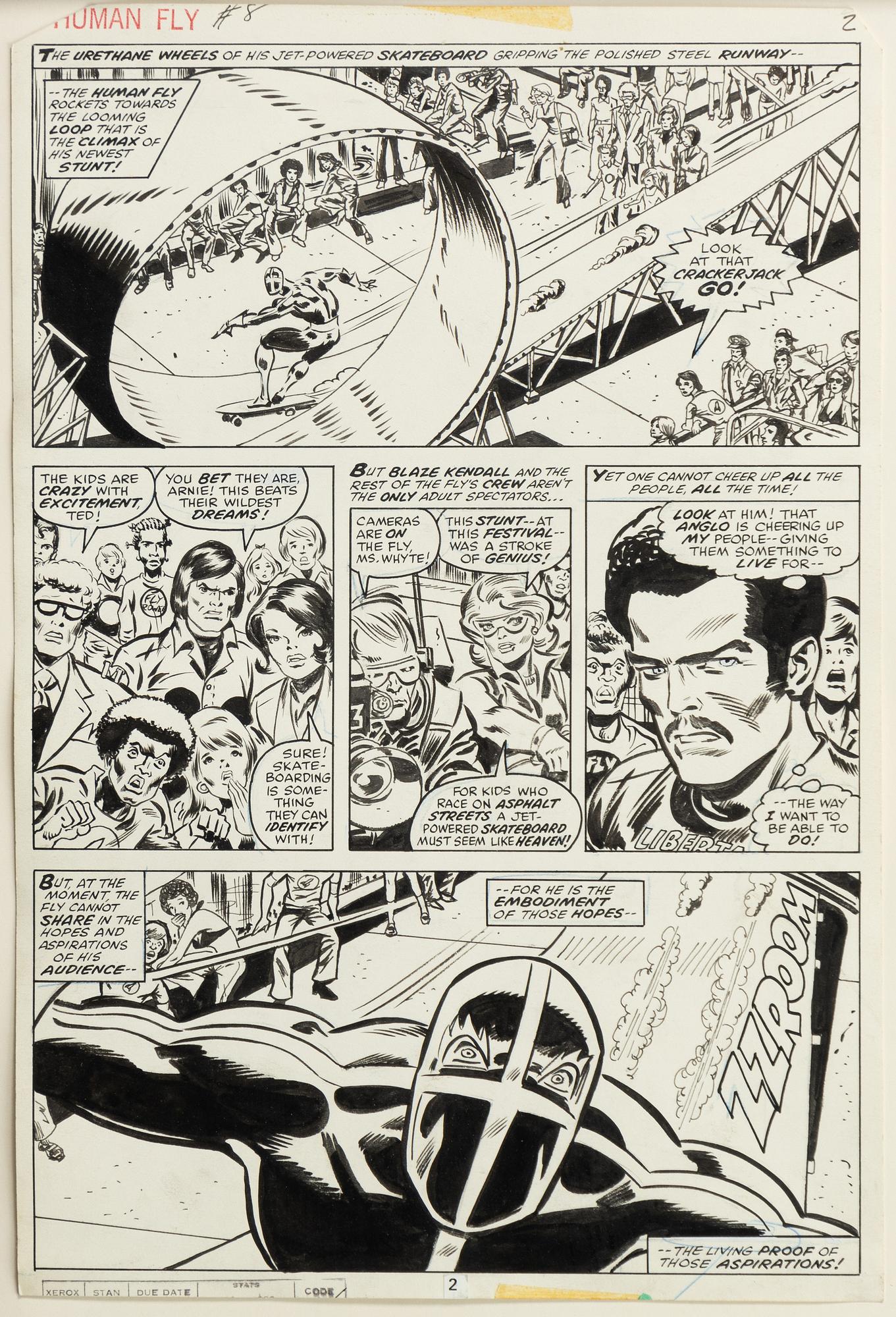 Marvel, "Human Fly", orginalteckningar, 1978.