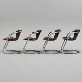 Four 1970s  'Cidue' chairs by Willy Rizzo, Italy.