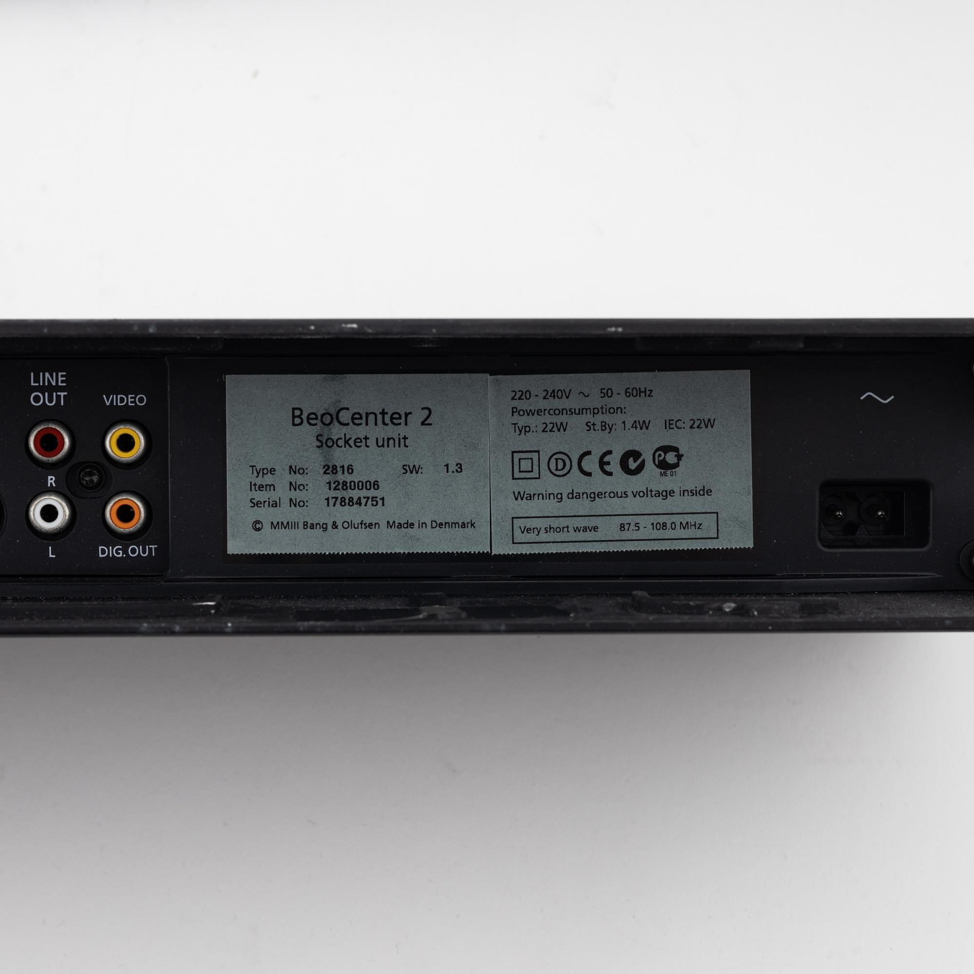 Bang & Olufsen, stereo center and loud speakers, 21st century.