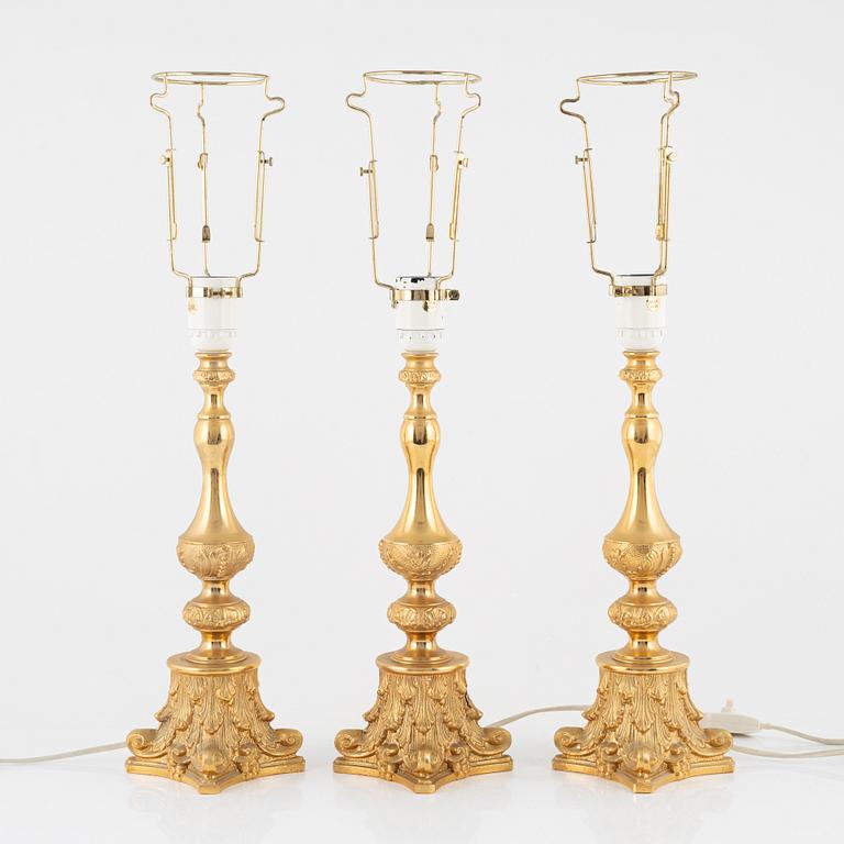 Bordslampor, 3 st, Reijmyre Armaturfabrik, 1950/60-tal.