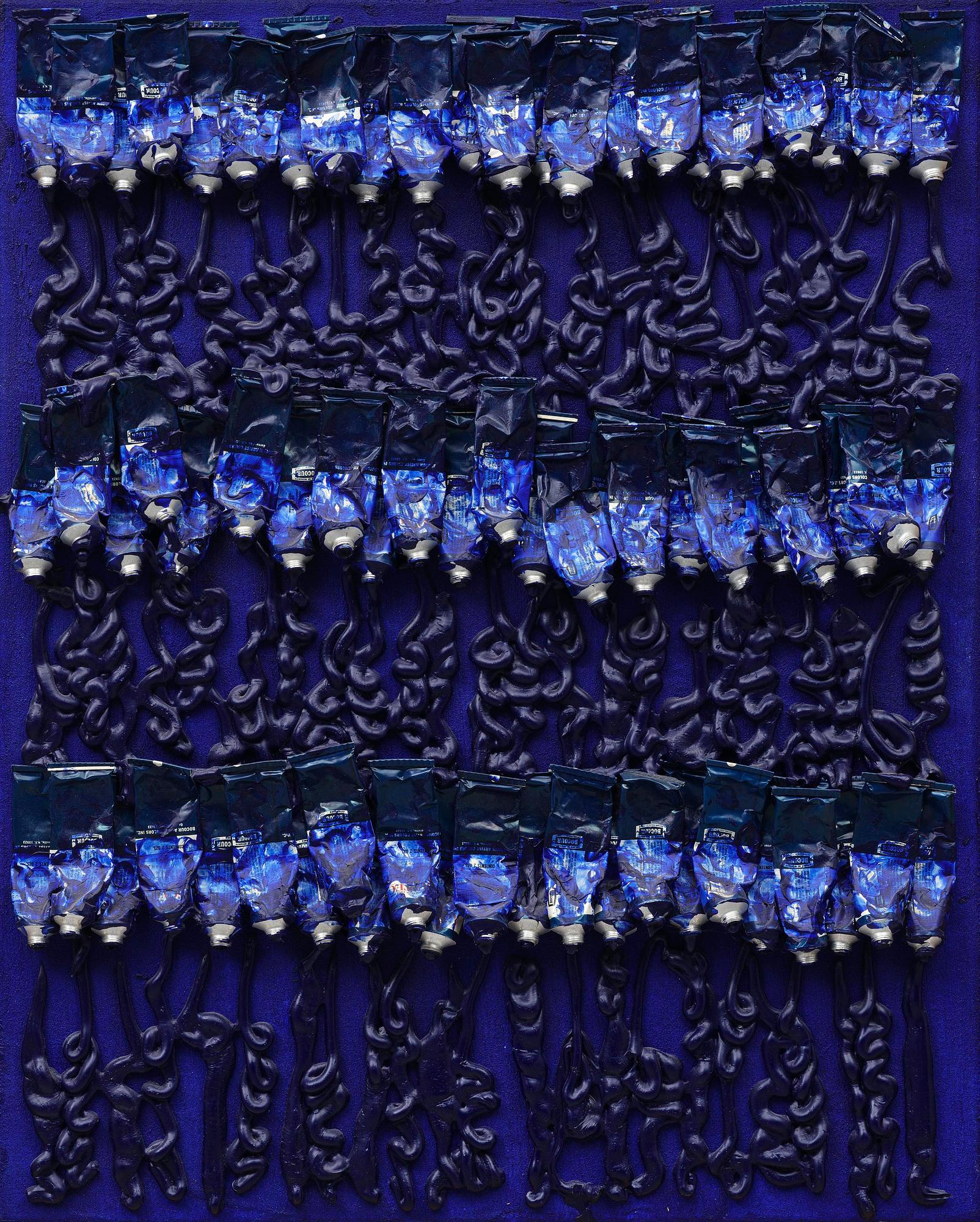 Arman (Armand Pierre Fernandez), ”Monochrome accumulation no 2505 (Ultramarin blue)”.