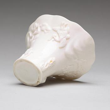 A blanc de chine rhinoserous libation cup Qing dynasty, Kangxi (1662-1722).