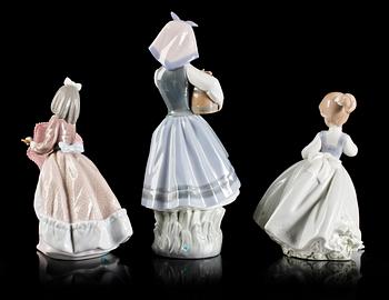 FIGURINER, 3 st, porslin, Lladro, Spanien.