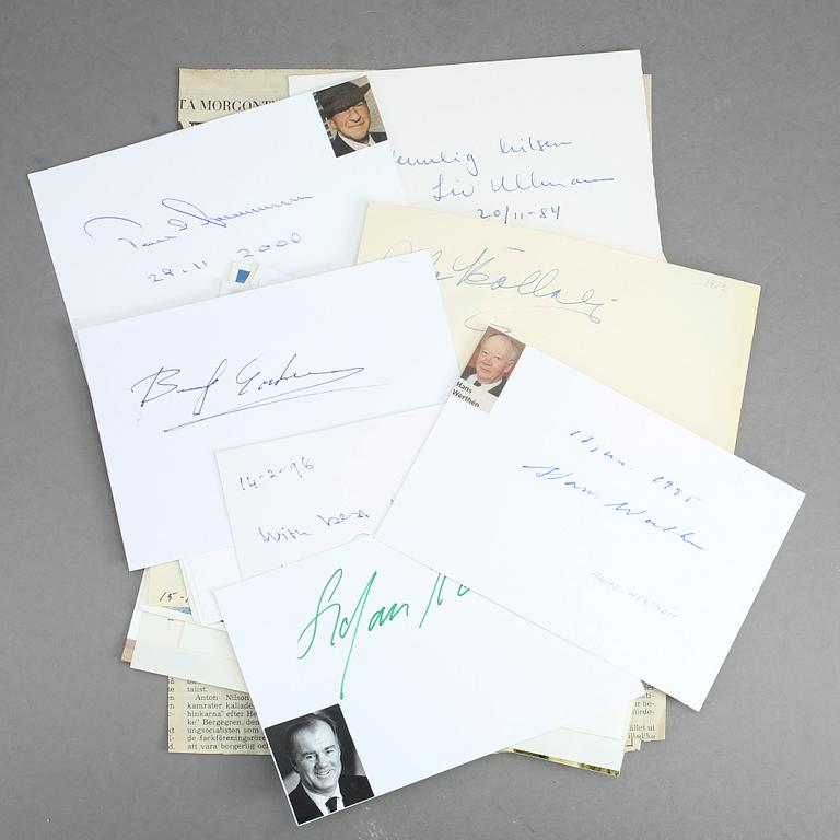 PARTI AUTOGRAFER, 31 st, bla Christiaan Barnard, Anton Nilsson Amathea-mannen, Liv Ullman.