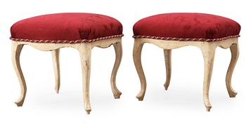1554. A pair of Swedish Rococo 18th century stools.