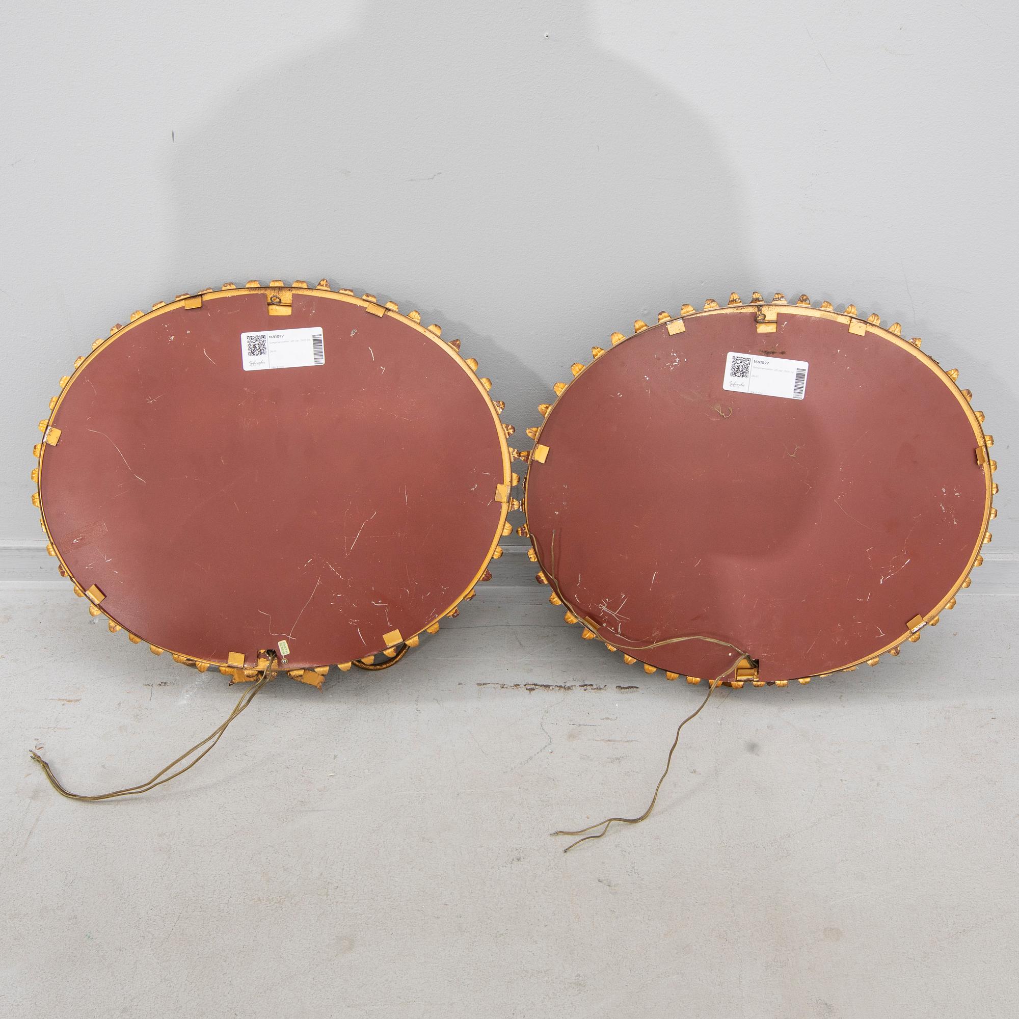 Mirror sconces, a pair, 20th century.