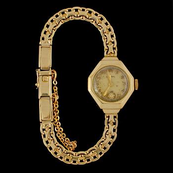 DAMARMBANDSUR, 14 k guld, omkring 1900-talets mitt. Vikt 20 g.