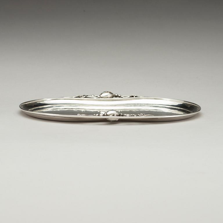 GEORG JENSEN, bricka "Magnolia/Blossom", Köpenhamn 1945-77, sterling.