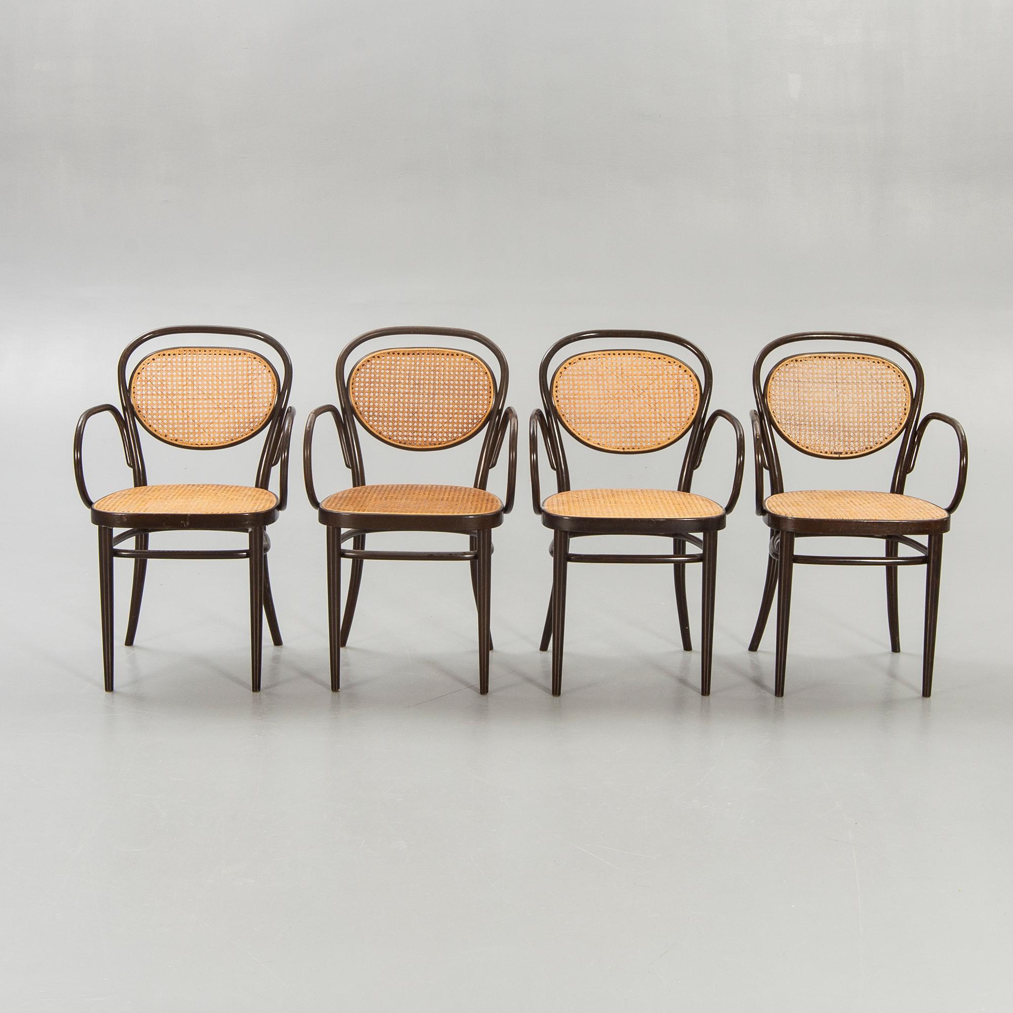 Karmstolar, 4 st, Thonet 1900-talets andra hälft.