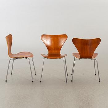 ARNE JACOBSEN, stolar 6 st "Sjuan för Fritz Hansen Danmark sent 1900-tal.
