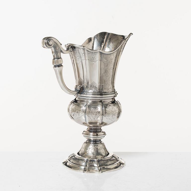 A sterling silver pitcher, Denmark, mid 20th Century.