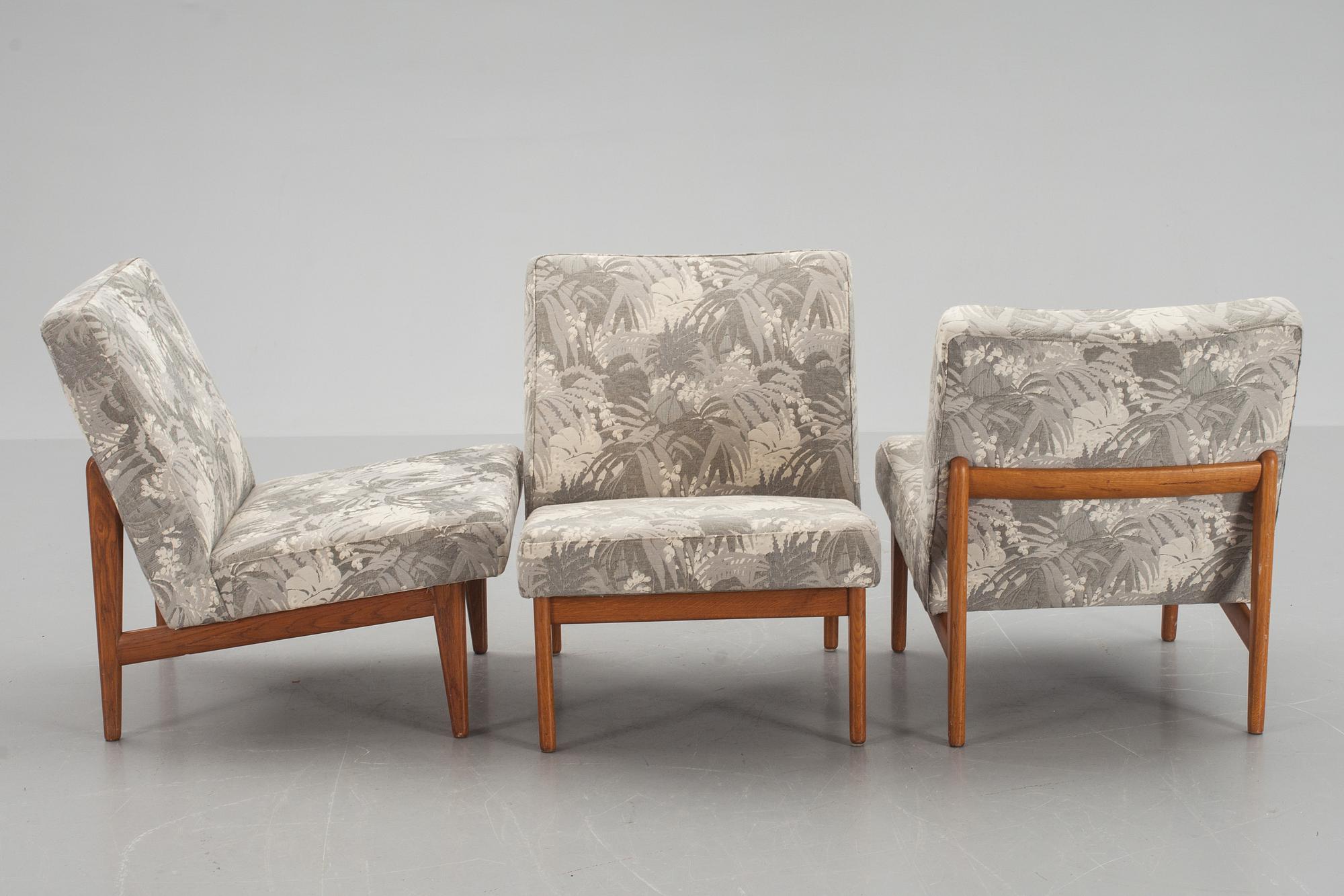 FÅTÖLJER, 3 st. 1950/60-tal.