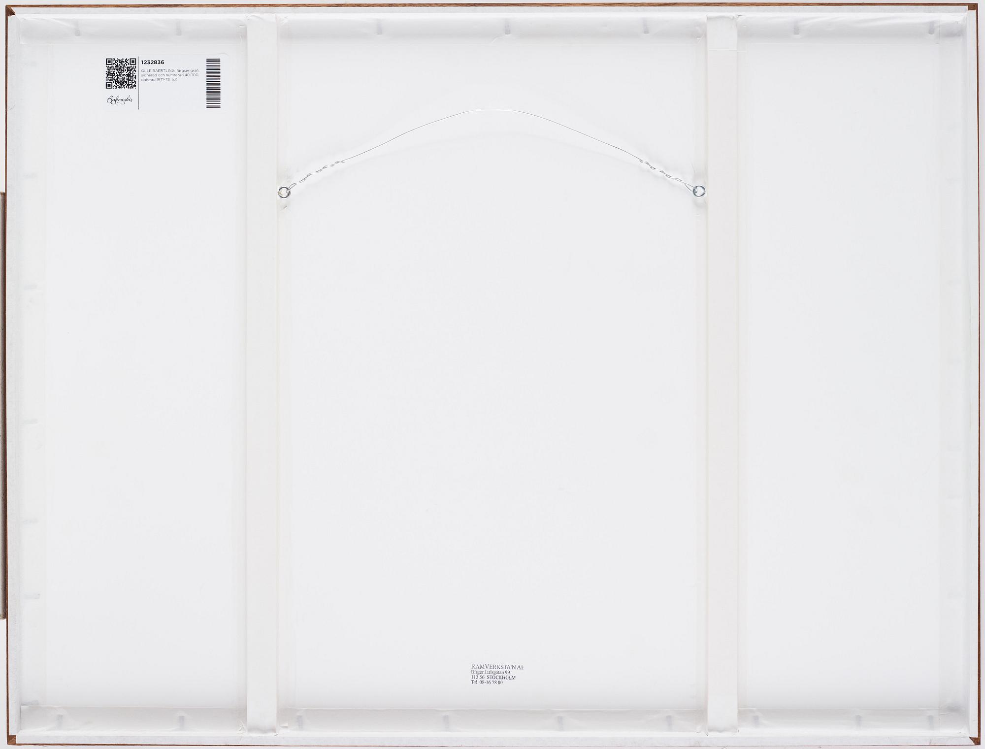 OLLE BAERTLING, serigraph in color, signed and numbered 40/100, dated 1972-73.