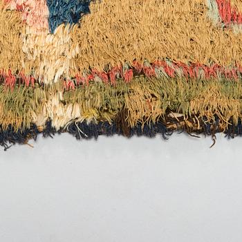 Ryijy, kansanomainen, Suomi mahdollisesti 1700-luvun loppu. Noin 170 x 140 cm.