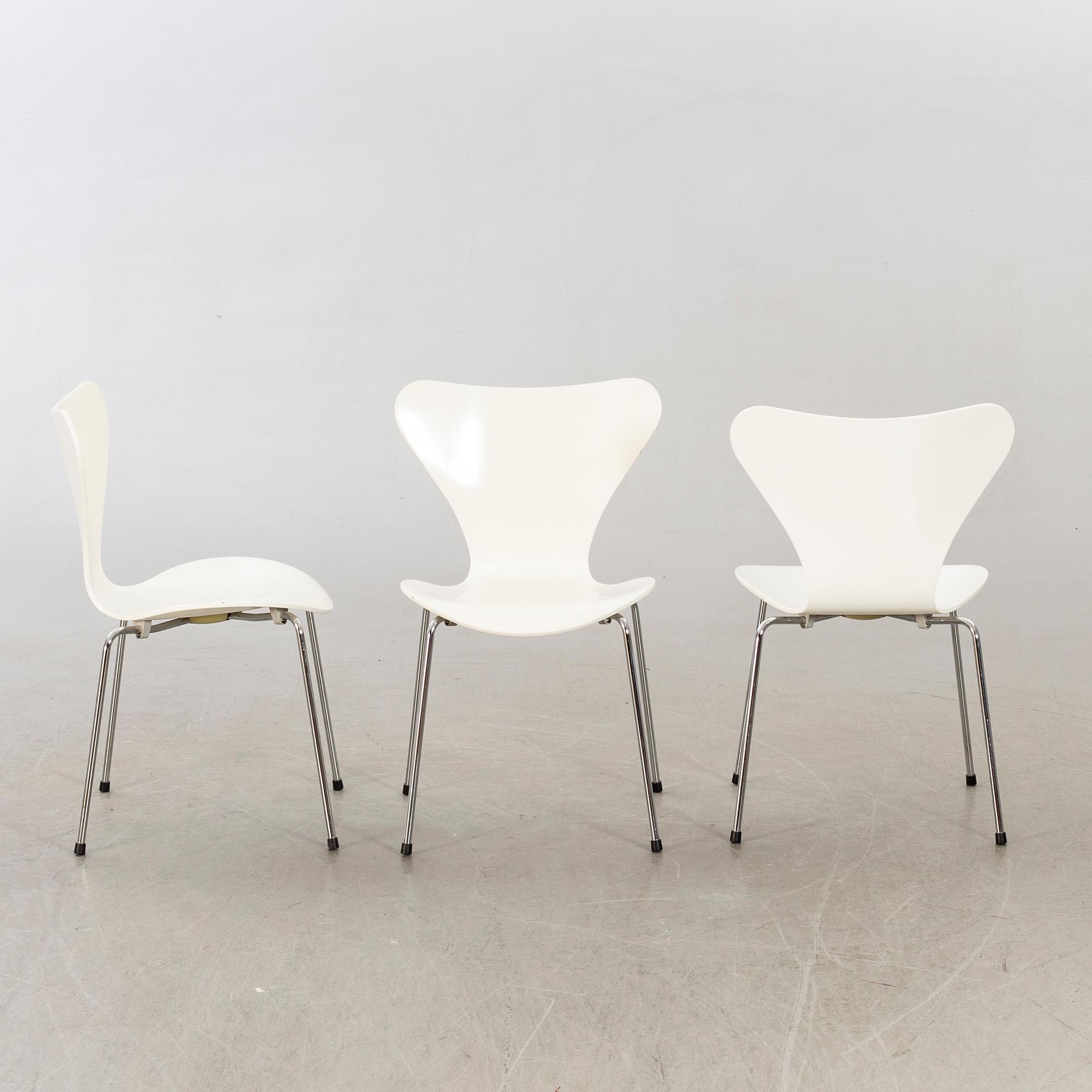 ARNE JACOBSEN, 6 st "Sjuan"  Fritz Hansen, Danmark.