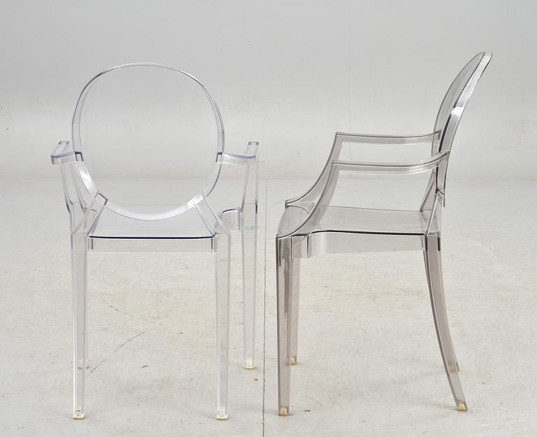 KARMSTOLAR, 2 st, "Louis Ghost", Philippe Starck för Kartell.