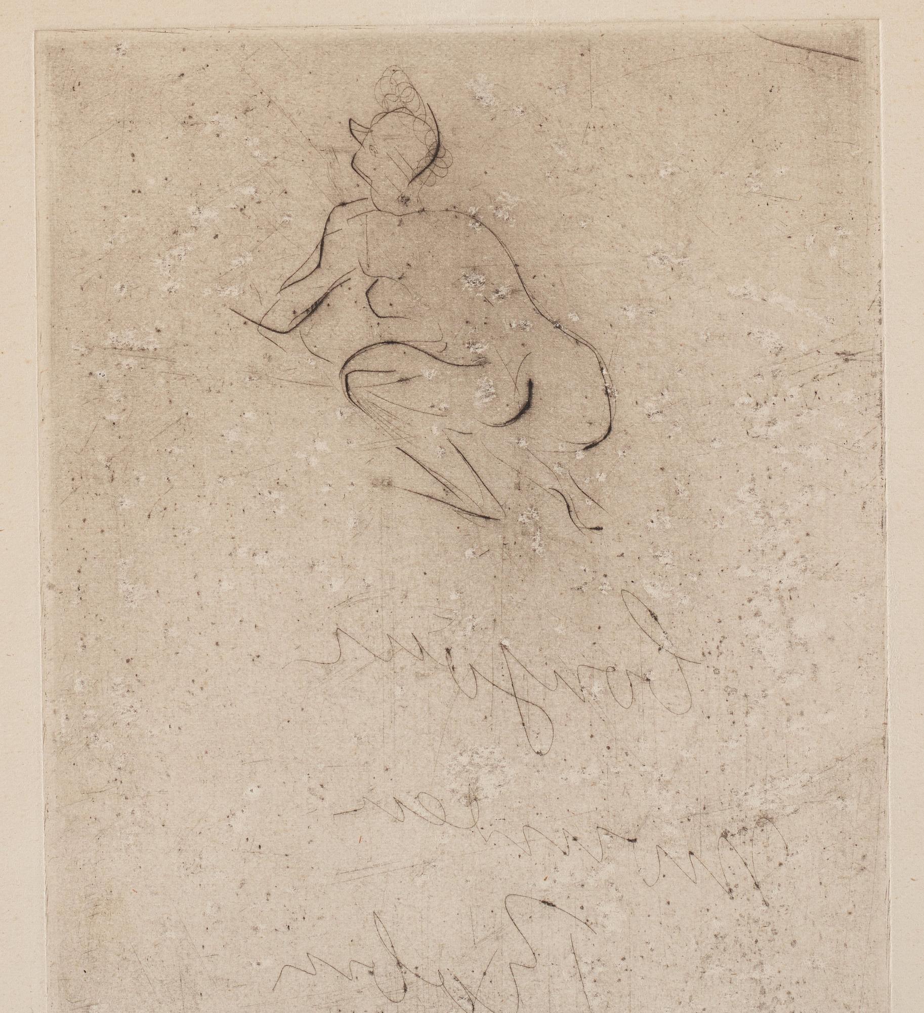Henri de Toulouse-Lautrec, dry point etching, signed in the plate, 1898.