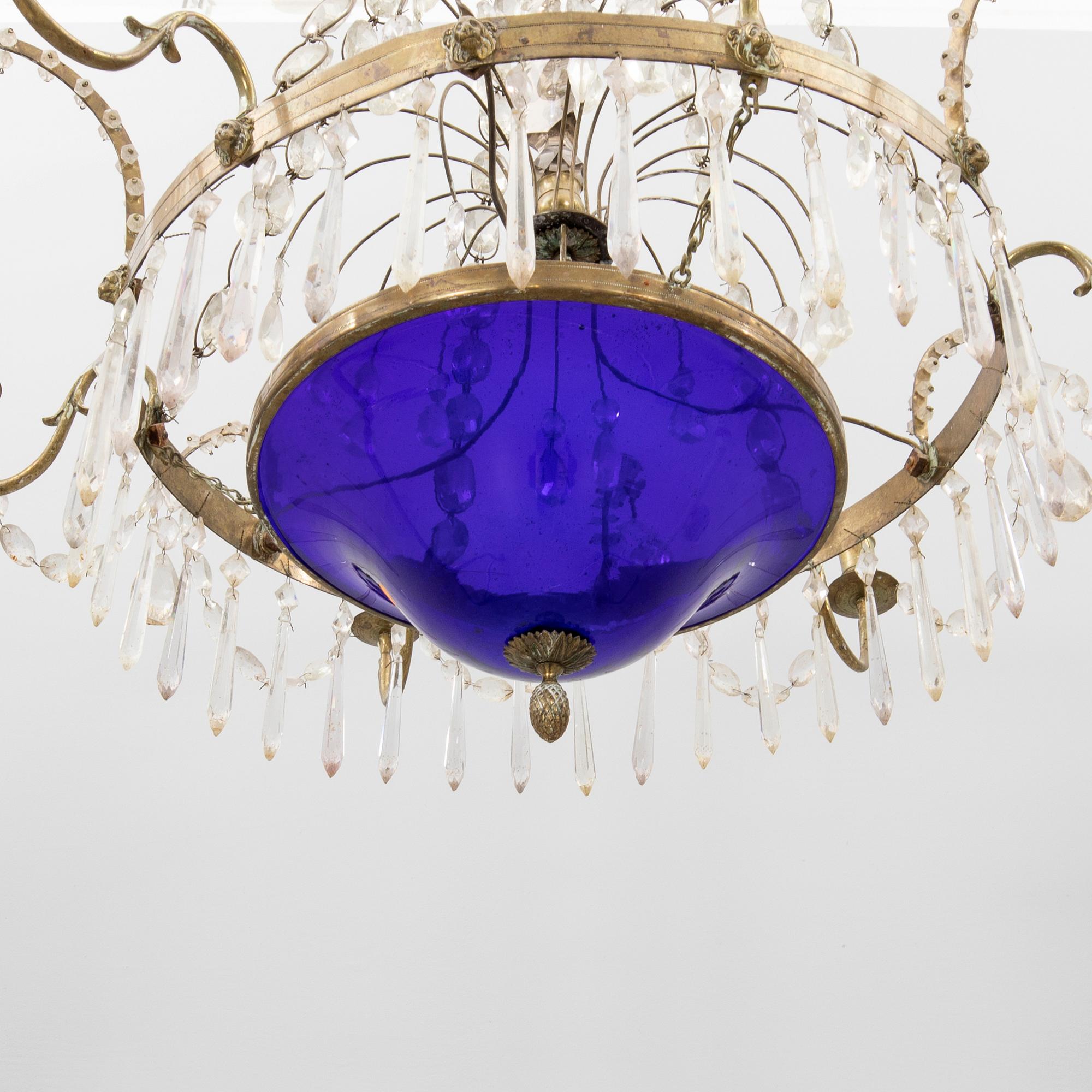 Chandelier in the Gustavian style, circa 1900.