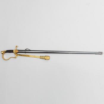 A Swedish artillery officers sabre 1889 pattern with scabbard.