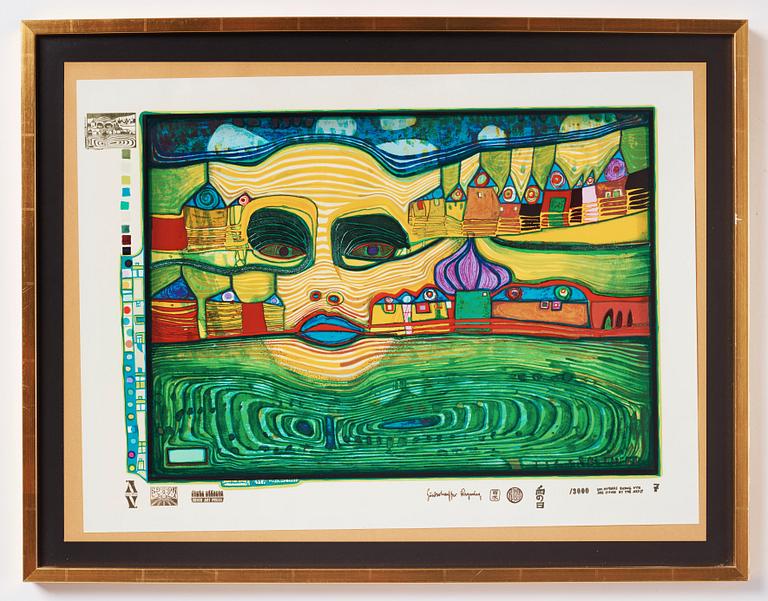 Friedensreich Hundertwasser, "Look at it on a rainy day (The Regentag portfolio)".