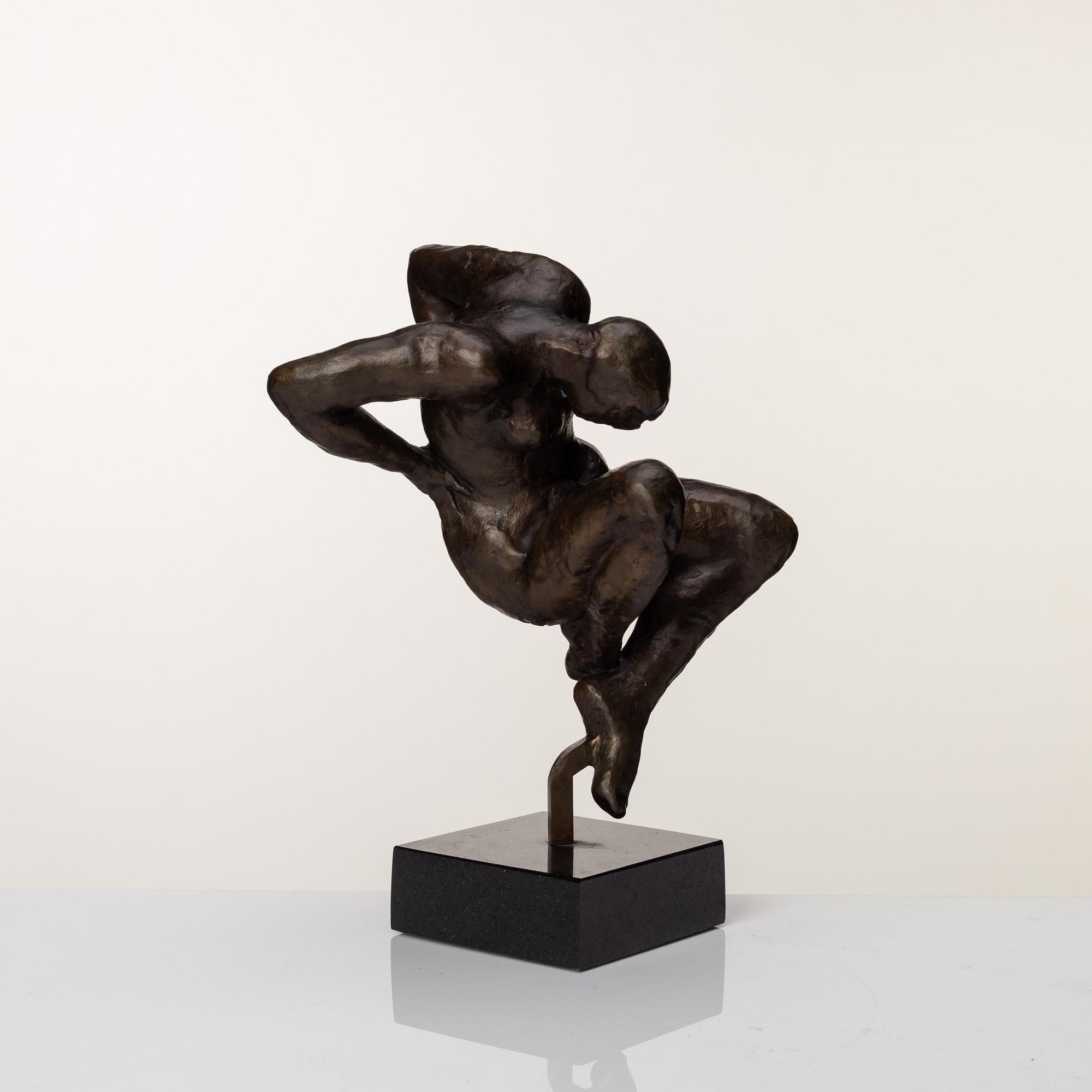Gudmar Olovson, sculpture. Signed. Numbered. Foundry mark. Bronze, total height 24.5 cm.