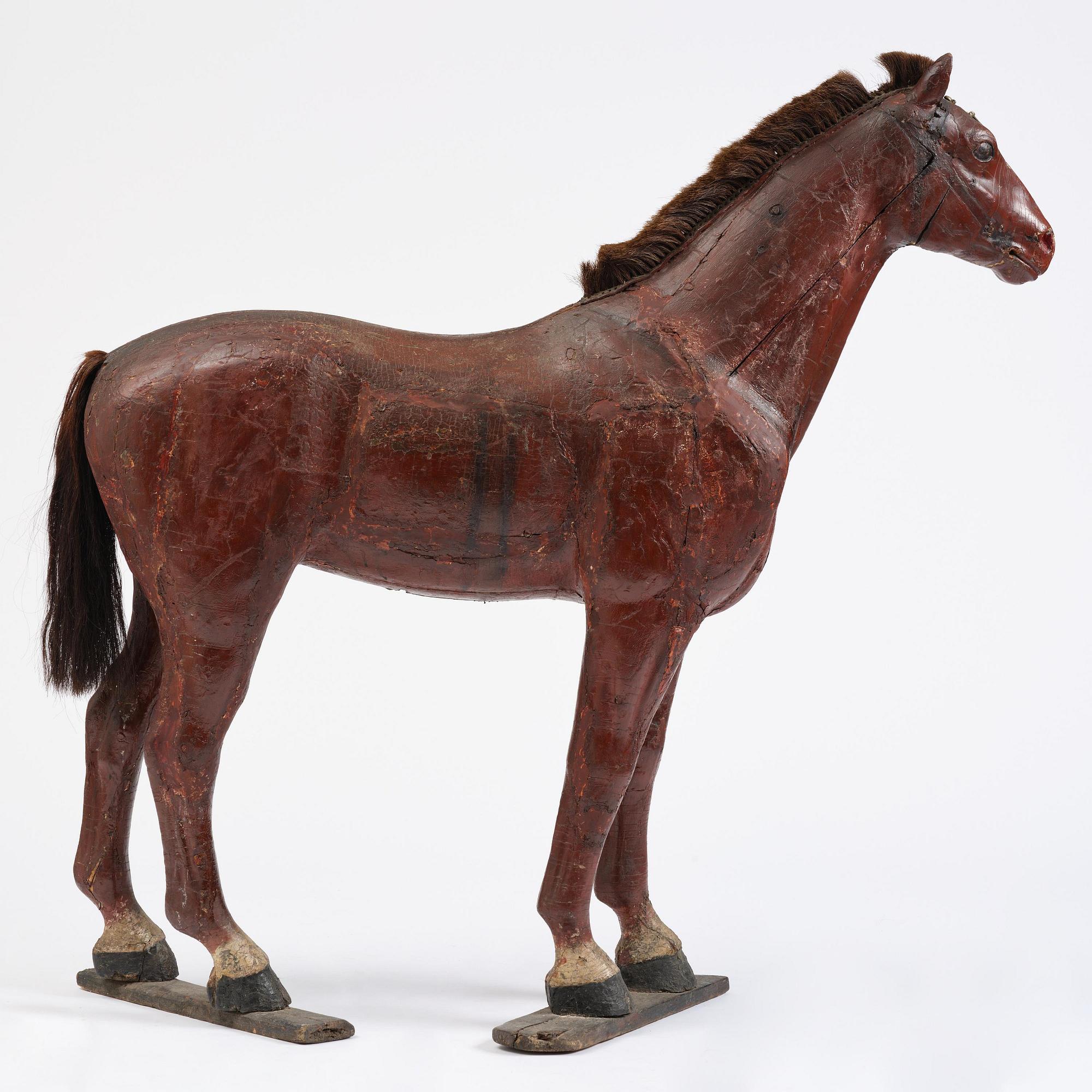 A presumably Russian model of a horse, 19th century.