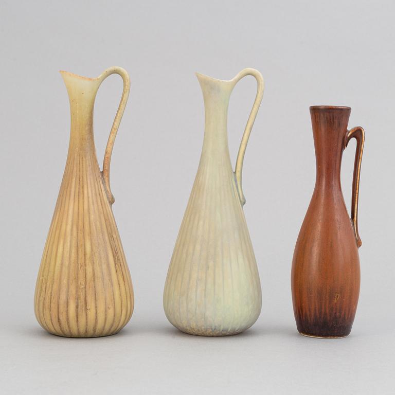 Gunnar Nylund, a set of five stoneware vases/jugs for Rörstrand.