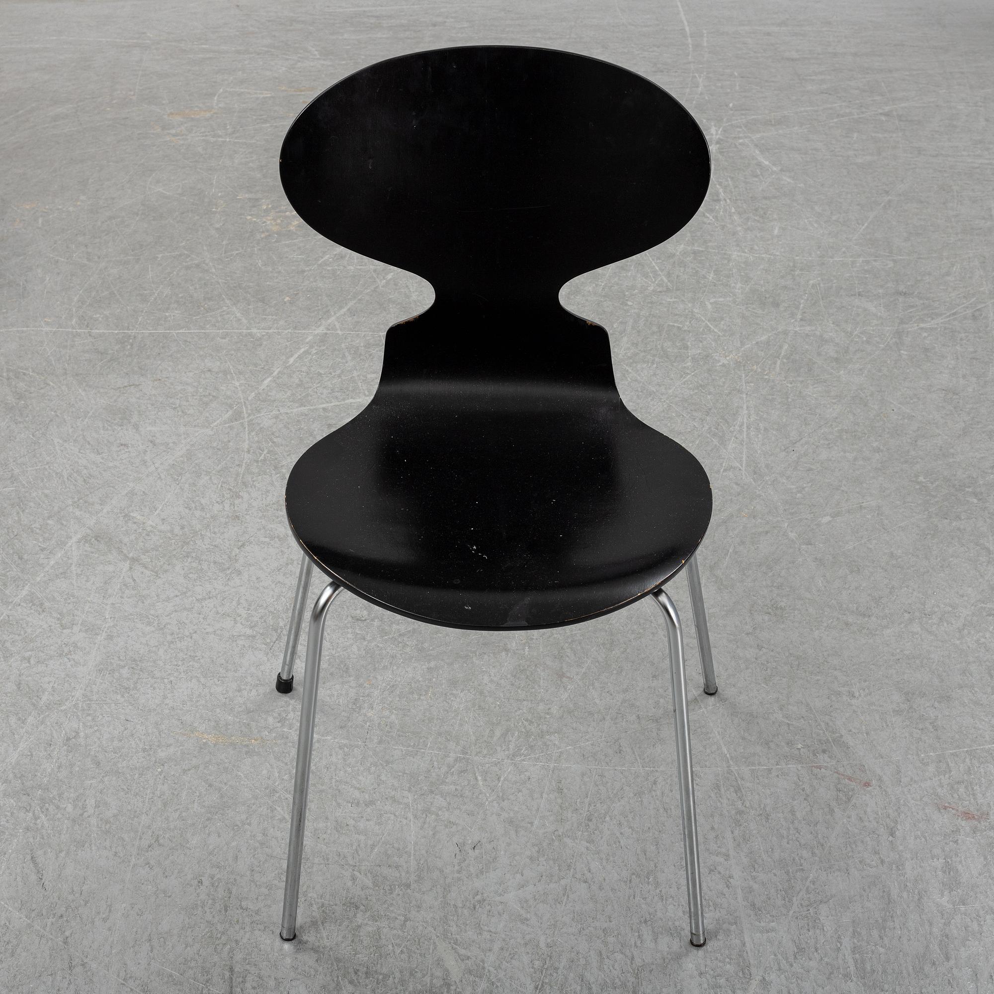 Four 'Ant' chairs by Arne Jacobsen for Fritz Hansen, dated  1973.