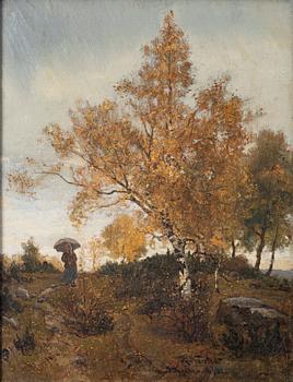Reinhold Norstedt, Woman in an Autumn Landscape.