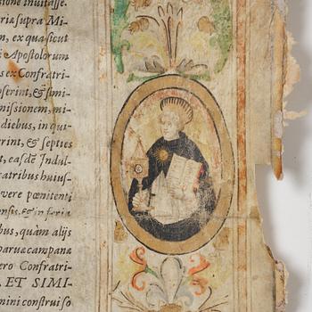 Document on vellum, Rome, 1586.