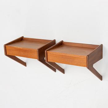 Sigfred Omann, a pair of bedside tables, Oelholm, Denmark, 1960's.