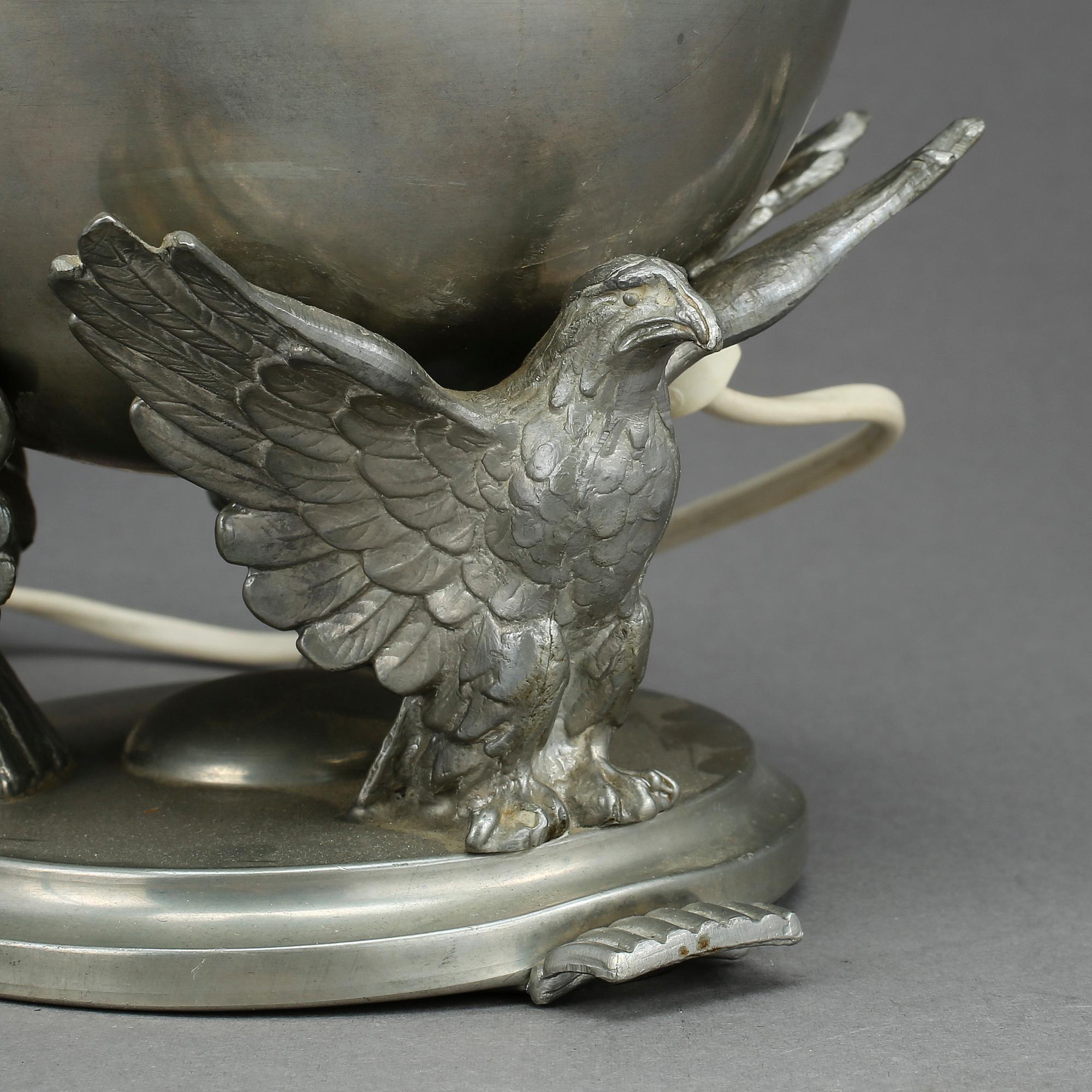 BORDSLAMPA, tenn, art déco, 1920-30-tal.