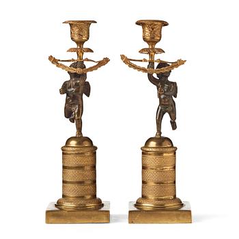 119. A pair of Russian Empire 1820's candlesticks.