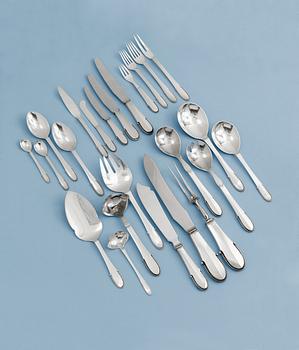 648. A Georg Jensen set of 169 pcs of 'Beaded' flatware, Copenhagen 1945-77.