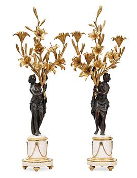 A pair of Louis XVI late 18th century two-light candelabra.