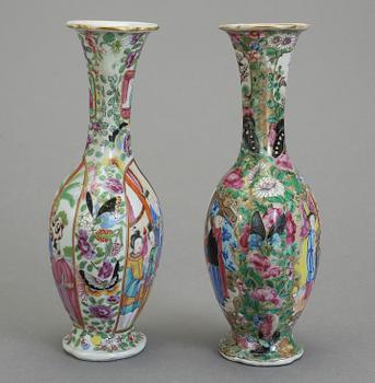 VASER, 2 st, porslin, Kanton, Kina, sent 1800-tal.