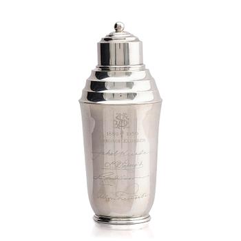 204. A silver cocktail shaker, mark of Nordisk silverkonst, Ramlösa, Sweden 1950.